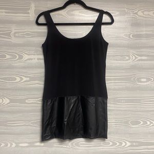 Eva Varro Black Tank Top with Faux Leather